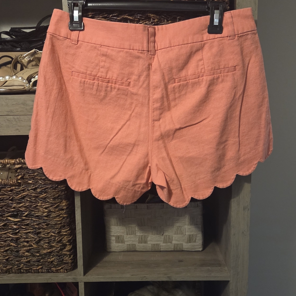 J. Crew High Waist Coral Scalloped Shorts - Picture 6 of 6